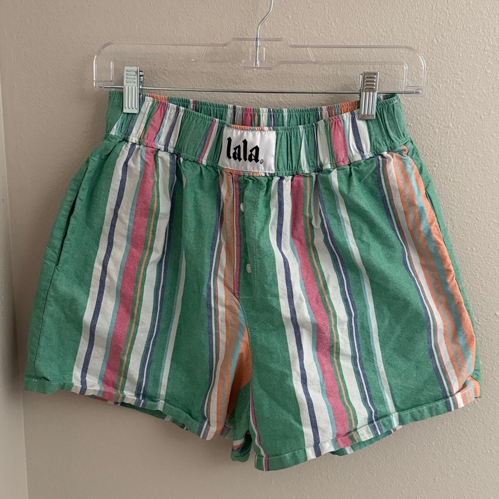 Dressed in LALA boxer shorts size XS/S